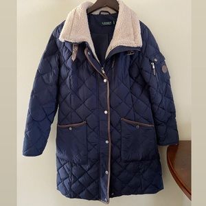 🖤🌿3X HOST PICK🌿🖤 Ralph Lauren Quilted Navy Sherpa Jacket- long NWOT